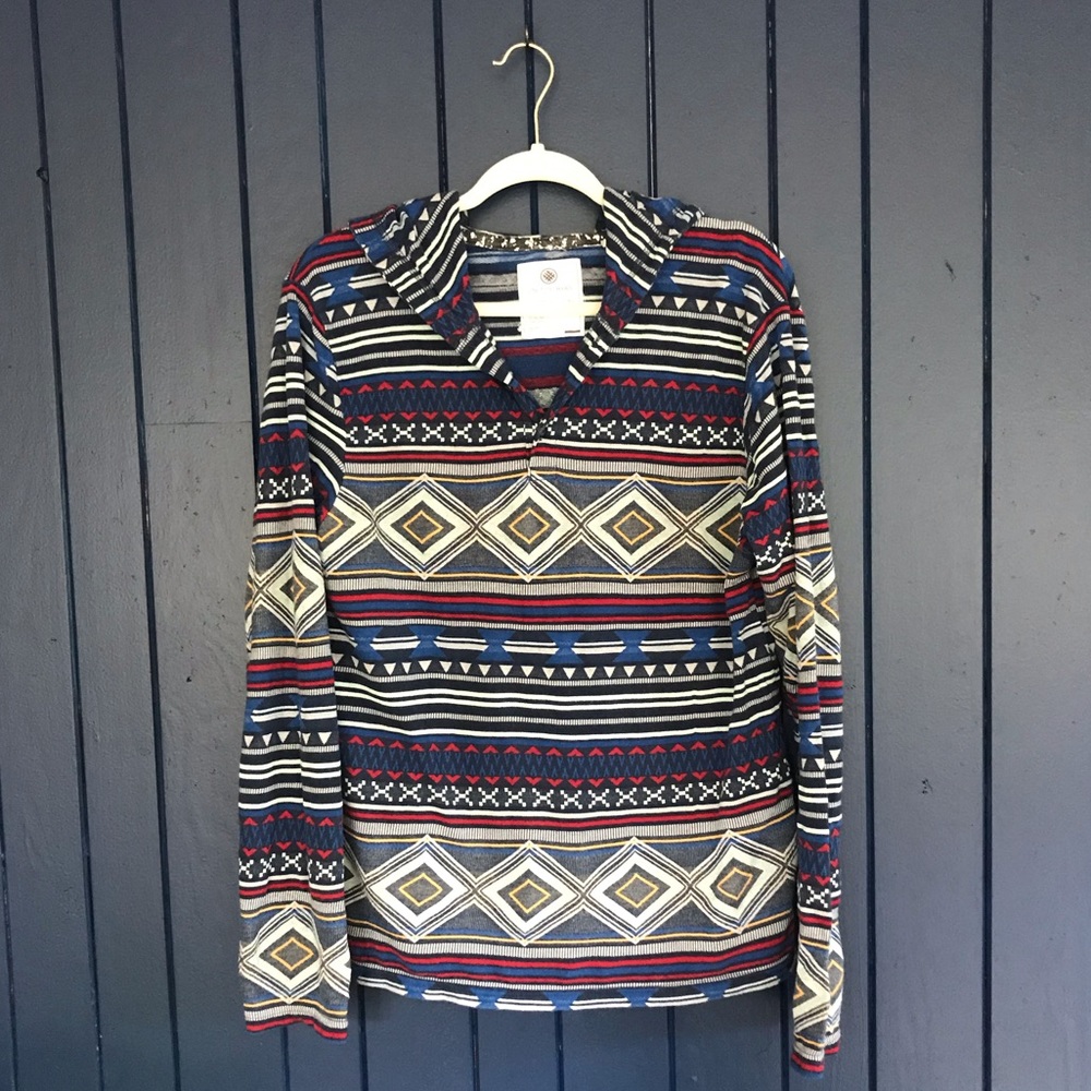 On The Byas Tribal Print Hoodie Size M